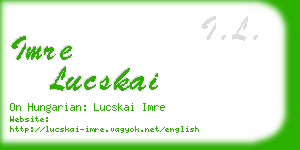 imre lucskai business card